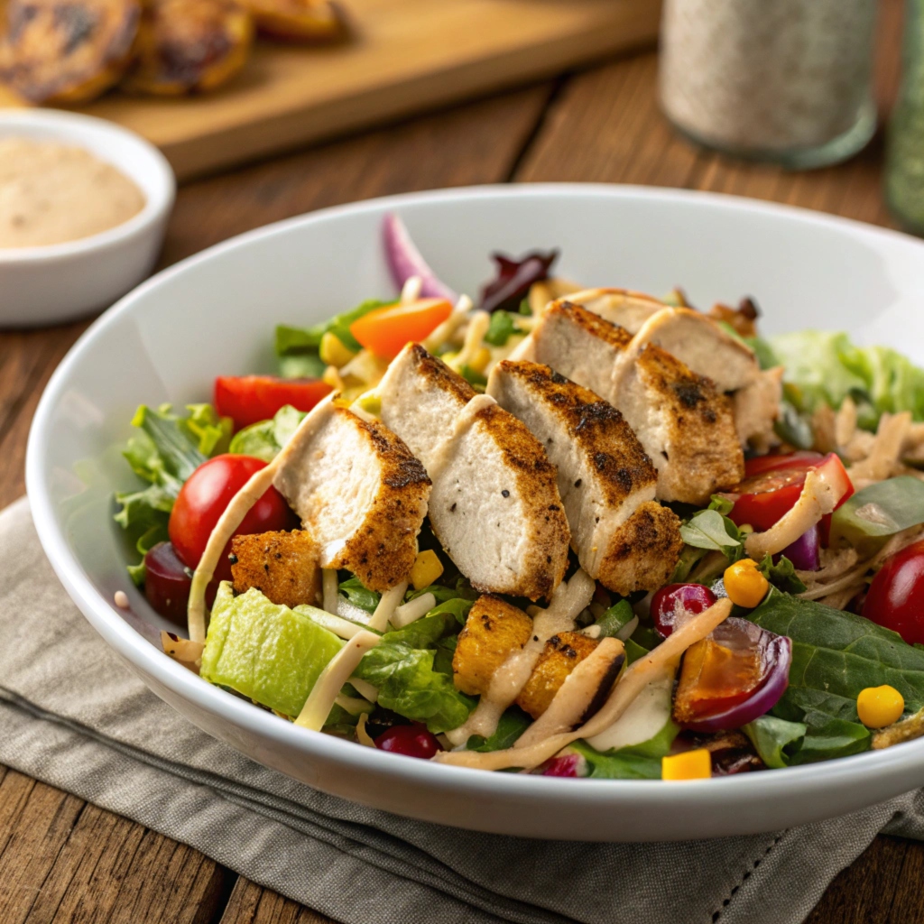 Chicken salad with repurposed overcooked chicken thighs.